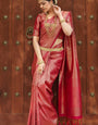 Magnetic Dark Pink Soft Silk Saree With Ratatouille Blouse Piece