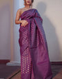 Zephyr Purple Soft Silk Saree With Improbable Blouse Piece