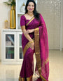 Radiant Purple Soft Silk Saree With Ethereal Blouse Piece