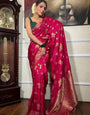 Epiphany Dark Pink Soft Silk Saree With Breathtaking Blouse Piece
