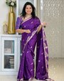 Prodigal Purple Soft Silk Saree With Beautiful Blouse Piece