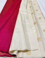 Flaunt Beige Soft Silk Saree With Magnificat Blouse Piece