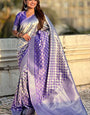 Amiable Lavender Soft Silk Saree With Traditional Blouse Piece