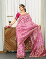 Beautiful Baby Pink Soft Silk Saree With Scintillating Blouse Piece