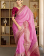 Petrichor Pink Soft Silk Saree With Deserving Blouse Piece