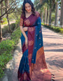Invaluable Blue Soft Silk Saree With Intricate Blouse Piece