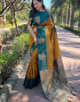 Staring Mustard Soft Silk Saree With Excellent Blouse Piece