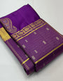Opulent Purple Soft Banarasi Silk Saree With Scrupulous Blouse Piece