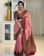 Exuberant Pink Soft Silk Saree With Epiphany Blouse Piece