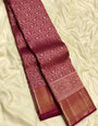 Scintilla Maroon Soft Banarasi Silk Saree With Innovative Blouse Piece