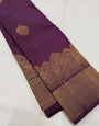 Ephemeral Purple Soft Banarasi Silk Saree With Intricate Blouse Piece