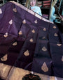 Luxuriant Purple Soft Banarasi Silk Saree With Enthralling Blouse Piece