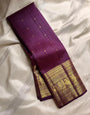 Deserving Purple Soft Banarasi Silk Saree With Engaging Blouse Piece