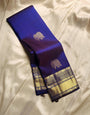 Cynosure Royal Blue Soft Banarasi Silk Saree With Stunning Blouse Piece