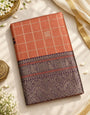Evocative Peach Pure Banarasi Silk Saree With Snazzy Blouse Piece