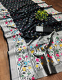 Smart Black Paithani Silk Saree With Lovely Blouse Piece