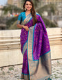 Twirling Purple Soft Silk Saree With Vivacious Blouse Piece