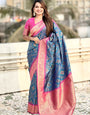 Vivacious Rama Soft Silk Saree With Glittering Blouse Piece