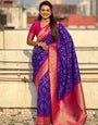 Mellifluous Royal Purple Soft Silk Saree With Nectarous Blouse Piece