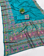 Woebegone Rama Nylon Dola Pashmina Saree With Gratifying Blouse Piece