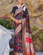 Dulcet Black Pashmina saree With Scrumptious Blouse Piece
