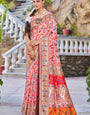 Beguiling Pink Pashmina saree With Palimpsest Blouse Piece