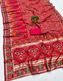 Evanescent Dark Pink Nylon Dola Pashmina Saree With Whimsical Blouse Piece