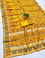 Traditional Yellow Nylon Dola Pashmina Saree With Incomparable Blouse Piece