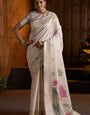 Scrumptious Beige Cotton Silk Saree With Desuetude Blouse Piece