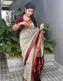 Allure Grey Soft Silk Saree With Unequalled Blouse Piece