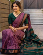 Devastating Lavender Soft Silk Saree With Vibrant Blouse Piece