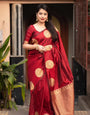 Panoply Maroon Soft Silk Saree With Radiant Blouse Piece