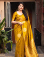Propinquity Yellow Soft Silk Saree With Ratatouille Blouse Piece