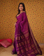 Cynosure Magenta Soft Silk Saree With Lissome Blouse Piece