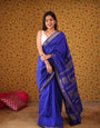 Woebegone Royal Blue Soft Silk Saree With Gratifying Blouse Piece