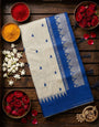 Smart Beige Cotton Silk Saree With Supernal Blouse Piece