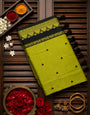 Flaunt Green Cotton Silk Saree With Demanding Blouse Piece