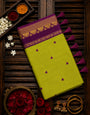 Ornate Green Cotton Silk Saree With Flamboyant Blouse Piece