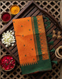 Eloquence Orange Cotton Silk Saree With Resplendent Blouse Piece