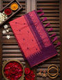 Intricate Pink Cotton Silk Saree With Entrancing Blouse Piece