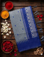 Wonderful Sky Cotton Silk Saree With Excellent Blouse Piece