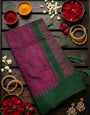 Amazing Wine Cotton Silk Saree With Ideal Blouse Piece