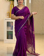 Deep Purple Maheshawari Cotton Silk Saree