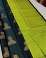 Enticing Dark Green Soft Silk Saree With Comely Blouse Piece