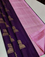 Divine Purple Soft Silk Saree With Sizzling Blouse Piece