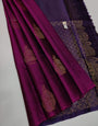 Gleaming Purple Soft Silk Saree With Hypnotic Blouse Piece