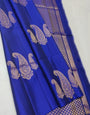 Flameboyant Royal Blue Soft Silk Saree With Sumptuous Blouse Piece