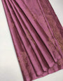 Demesne Baby Pink Soft Silk Saree With Resplendent Blouse Piece