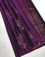 Brood Purple Soft Silk Saree With Aplomb Blouse Piece