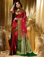 Inimitable Red Soft Silk Saree With Ephemeral Blouse Piece